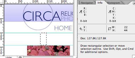 Checking design layouts in photoshop